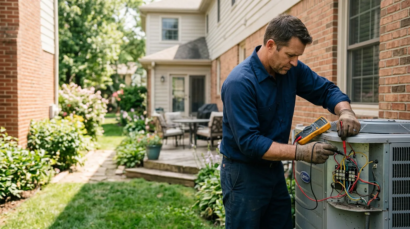 HVAC technician working near Winchester, IN